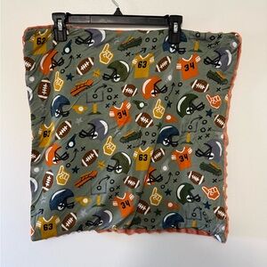 Little Sleepies Football Minky Backed Stroller Blanket 20x20
